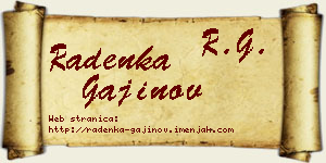 Radenka Gajinov vizit kartica